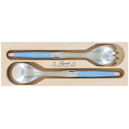 2 Piece Blue Laguiole Debutant Salad Server Set