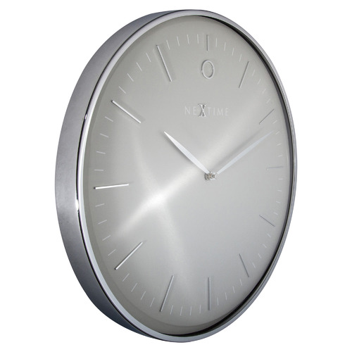Silver Glamour NeXtime Metal Wall Clock