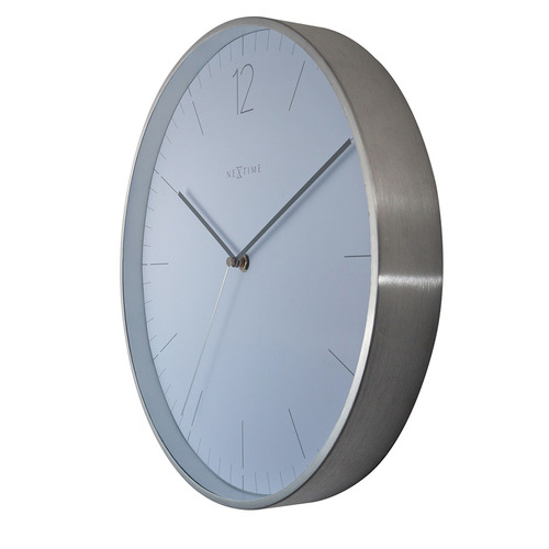 Essential Silver NeXtime Metal Wall Clock