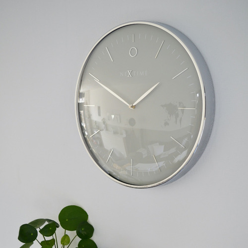 Silver Glamour NeXtime Metal Wall Clock