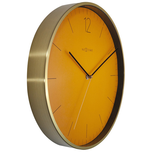 NeXtime Essential Gold NeXtime Metal Wall Clock Temple & ster