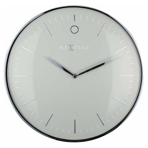 Silver Glamour NeXtime Metal Wall Clock