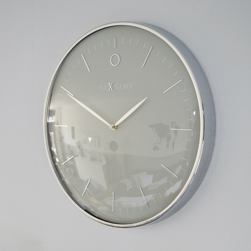 Silver Glamour NeXtime Metal Wall Clock