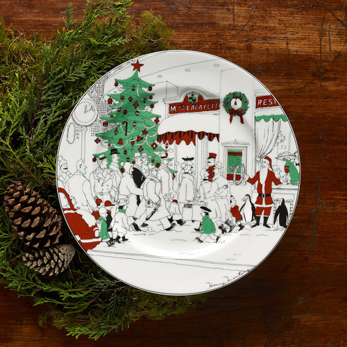 Noritake Le Restaurant Xmas 30cm Porcelain Serving Platter Temple & ster