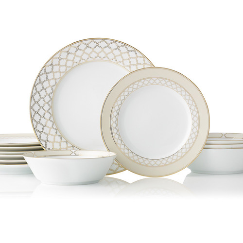 12 Piece Gold Eternal Palace Porcelain Dining Set