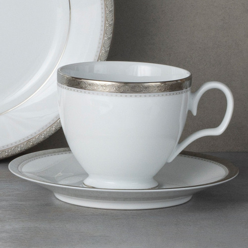 Charlotta Platinum 250ml Porcelain Cup & Saucer