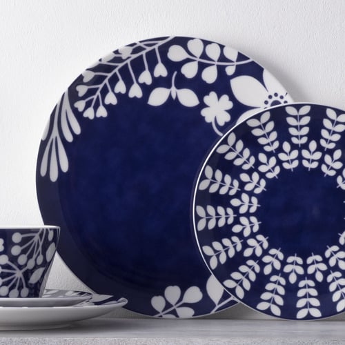 12 Piece Bluefjord Porcelain Dinner Set