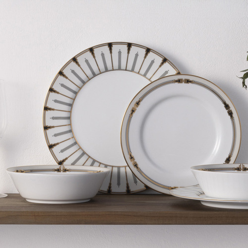 12 Piece Empire Gold Porcelain Dinner Set