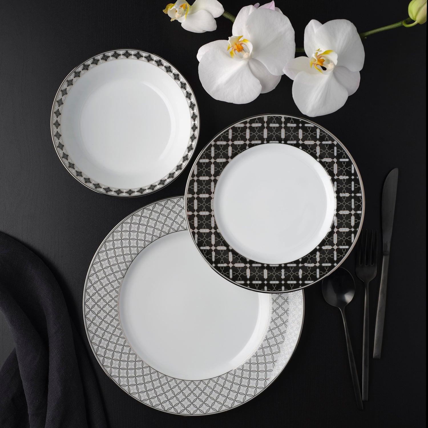 12 Piece City Table Porcelain Dinner Set