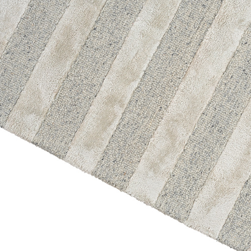 Grey Panama Lines Hand-Tufted Wool & Viscose Rug