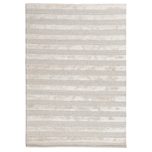 Grey Panama Lines Hand-Tufted Wool & Viscose Rug