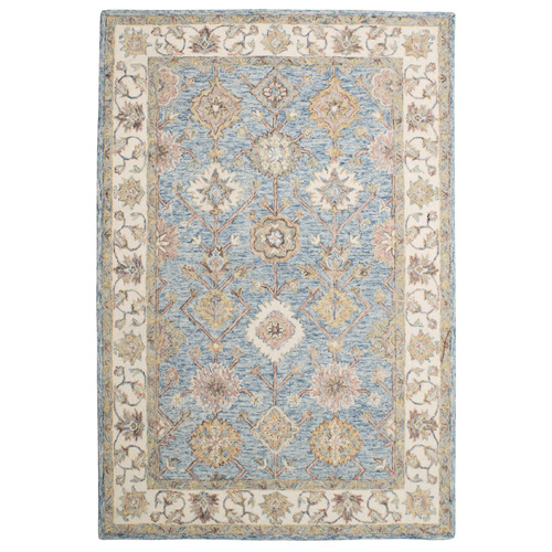Sky Kashan Hand-Tufted Wool & Cotton Rug