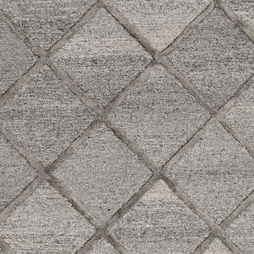 Charcoal Panama Diamonds Hand-Tufted Wool & Viscose Rug
