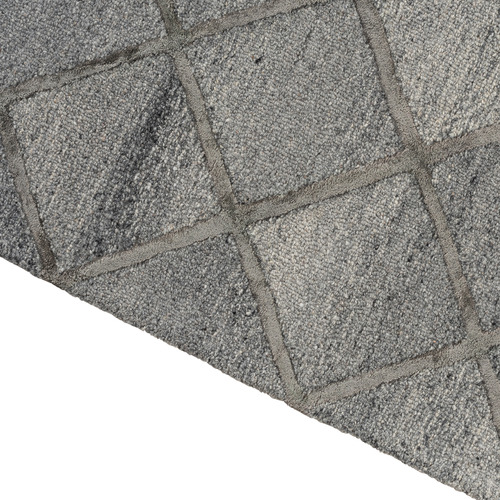 Charcoal Panama Diamonds Hand-Tufted Wool & Viscose Rug