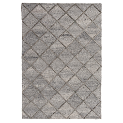 Charcoal Panama Diamonds Hand-Tufted Wool & Viscose Rug