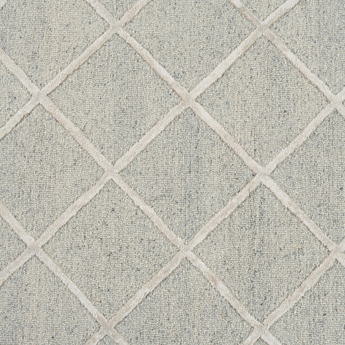 Grey Panama Diamonds Hand-Tufted Wool & Viscose Rug