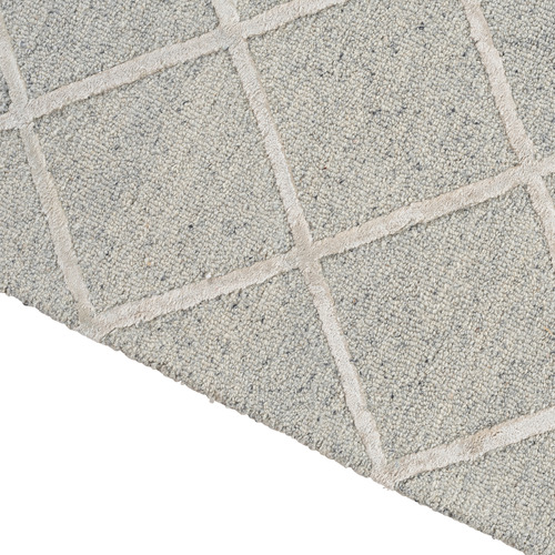 Grey Panama Diamonds Hand-Tufted Wool & Viscose Rug