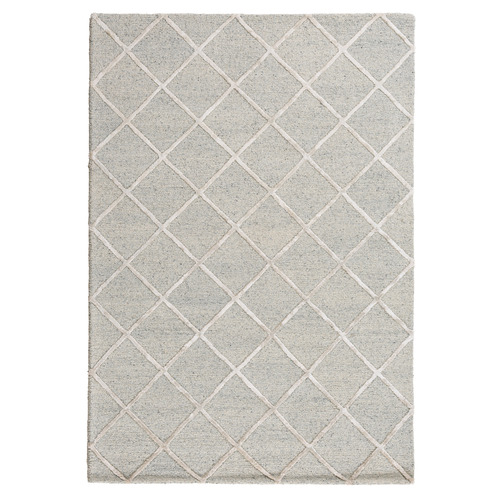 Grey Panama Diamonds Hand-Tufted Wool & Viscose Rug