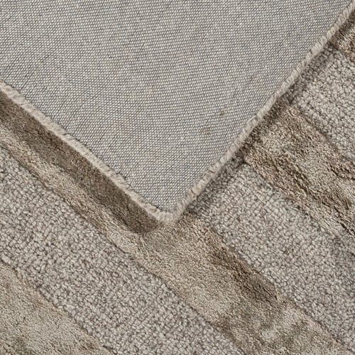 Taupe Panama Lines Hand-Tufted Wool & Viscose Rug