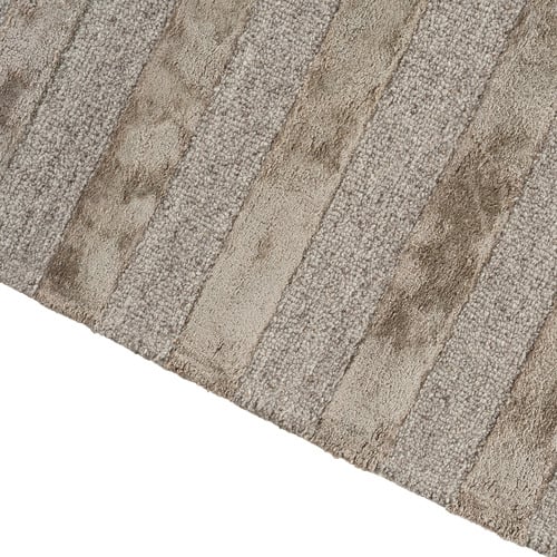 Taupe Panama Lines Hand-Tufted Wool & Viscose Rug