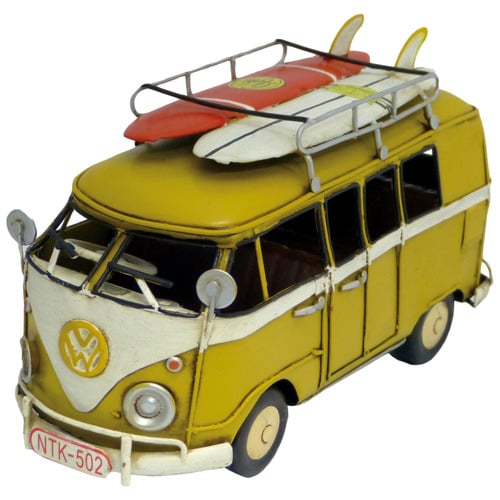 Kombi Van with Surfboards in Yellow