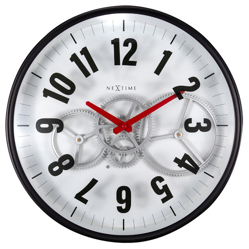 36cm NeXtime Modern Gear Metal Wall Clock