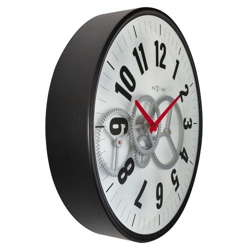 36cm NeXtime Modern Gear Metal Wall Clock