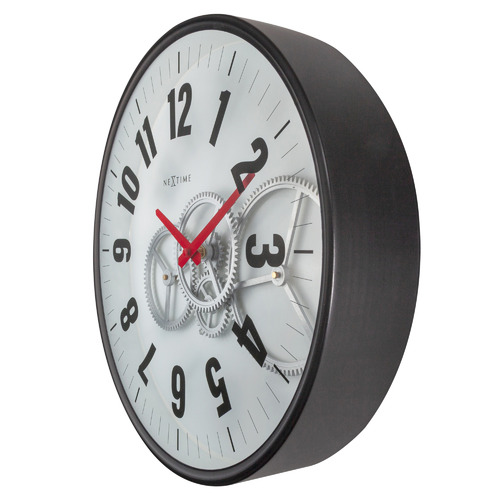 36cm NeXtime Modern Gear Metal Wall Clock