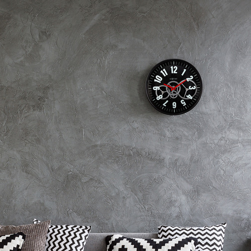 36cm NeXtime Modern Gear Metal Wall Clock