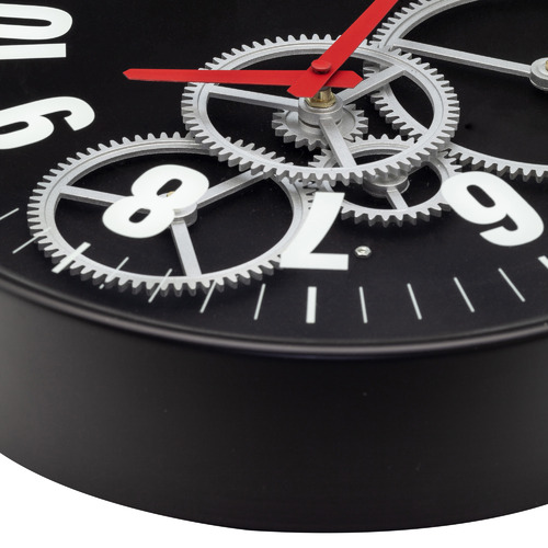 36cm NeXtime Modern Gear Metal Wall Clock