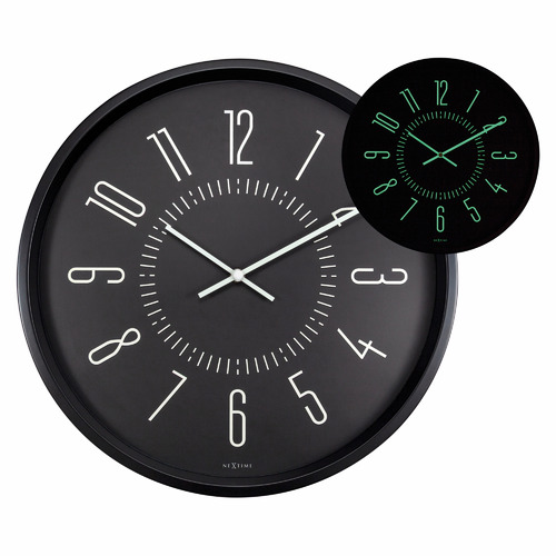 35cm NeXtime Luminous Metal Wall Clock