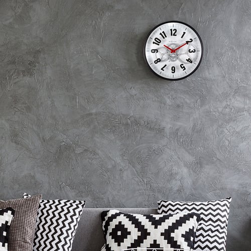 36cm NeXtime Modern Gear Metal Wall Clock