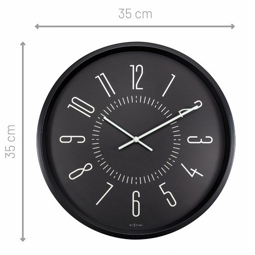 35cm NeXtime Luminous Metal Wall Clock