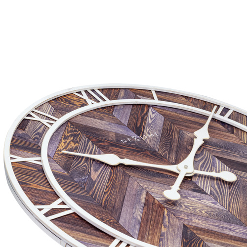 58cm Dark Brown NeXtime Roman Wall Clock