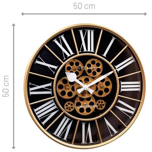 50cm Black NeXtime William Wall Clock