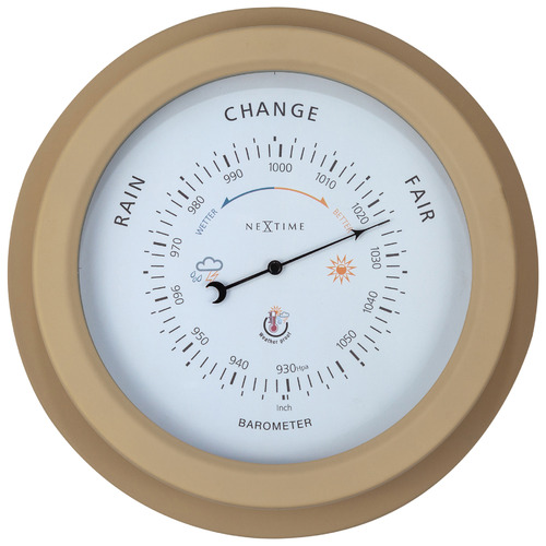 22cm Brown NeXtime Orchid Outdoor Barometer