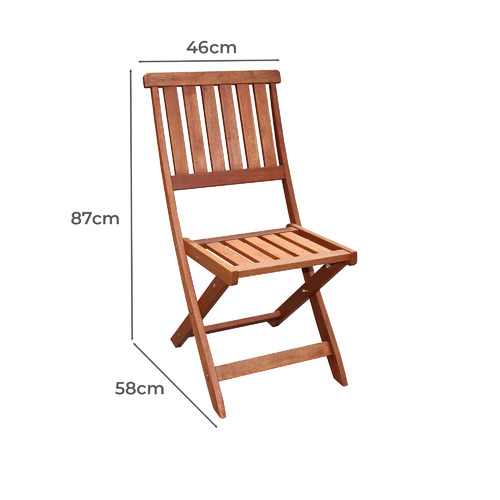 2 Seater Yarra Shorea Wood Outdoor Folding Bistro Set
