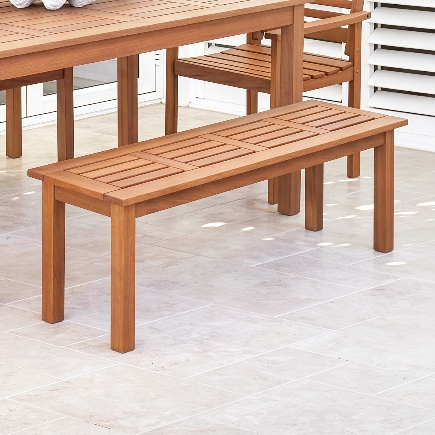 Jasper Shorea Wood Outdoor Dining Bench