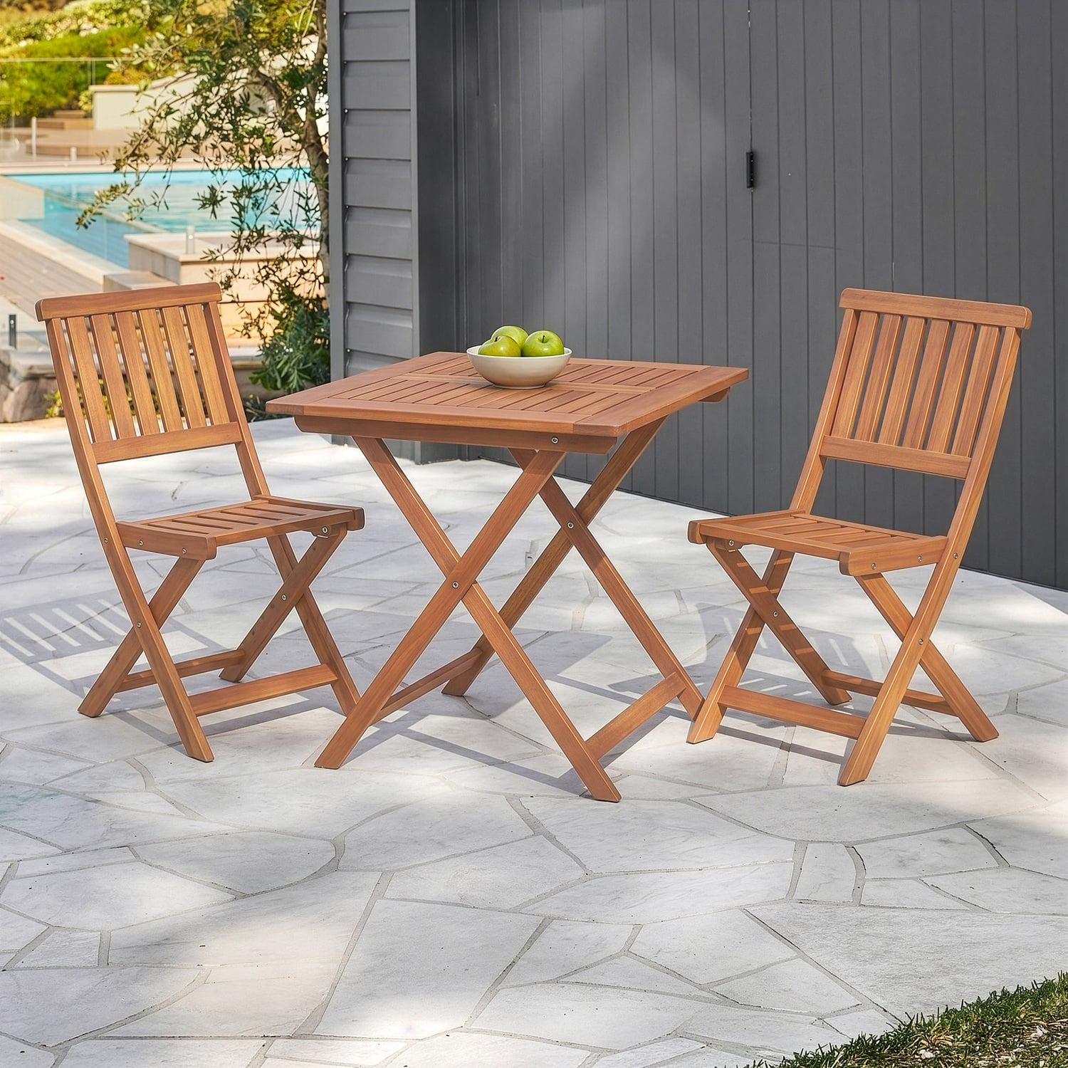 2 Seater Yarra Shorea Wood Outdoor Foldable Bistro Set