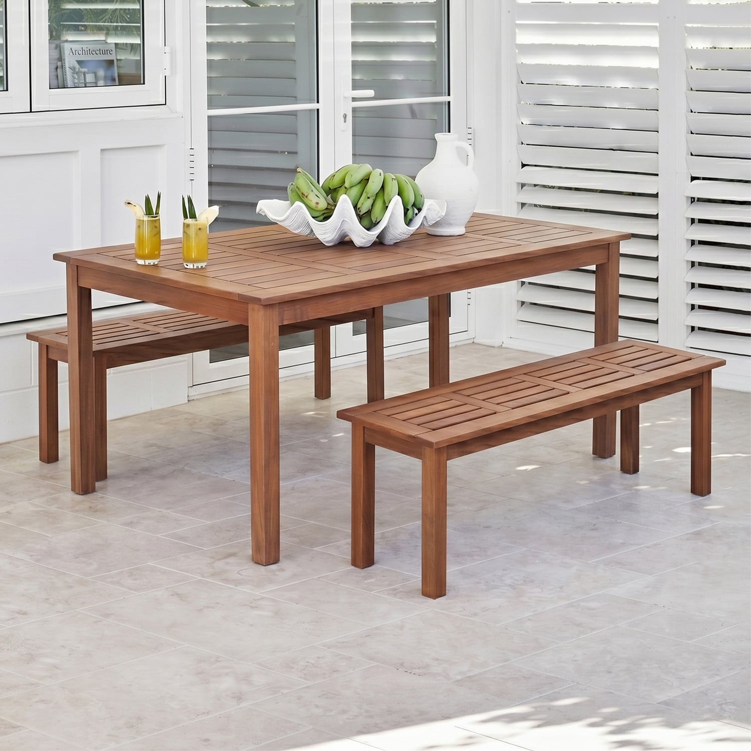 4 Seater 150cm Jasper Shorea Wood Outdoor Dining Set