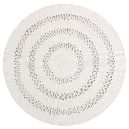 White Dotti Round Cotton Rug Temple & ster
