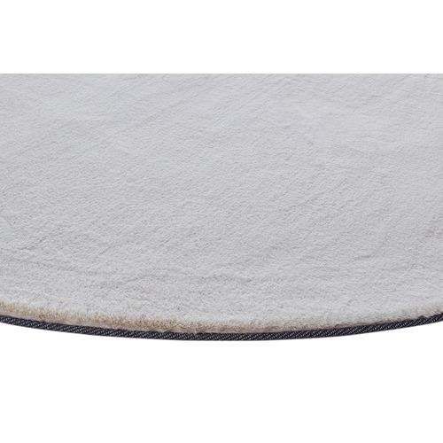 Cream Poly Round Rug