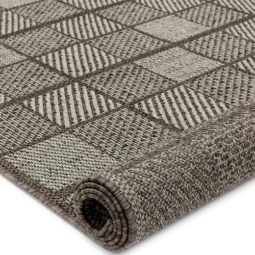 Atlas Flooring Grey Chequered Verandah Outdoor Rug Temple & ster