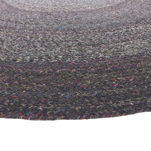 Dark Brown Midi Hand-Woven Round Rug