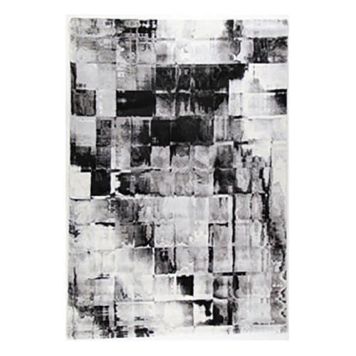 Black & White Faded Contemporary Rug