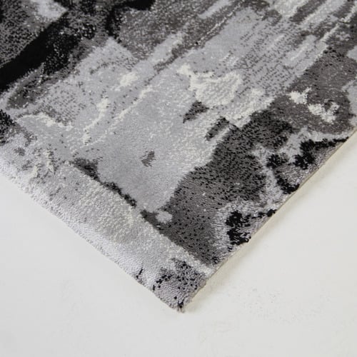 Black & White Faded Contemporary Rug