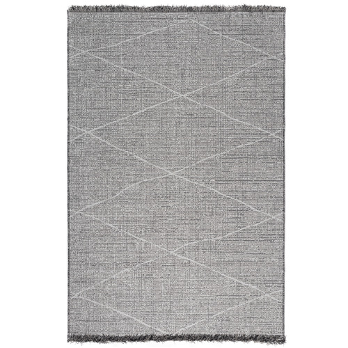 Light Grey Diamond Almond Indoor/Outdoor Rug | Temple & Webster