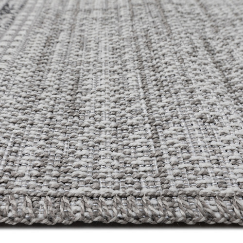 Light Grey Bands Almond Rug