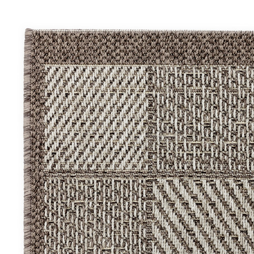 Grey Chequered Verandah Outdoor Rug