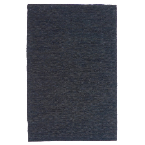 Black Angus Leather & Cotton Rug